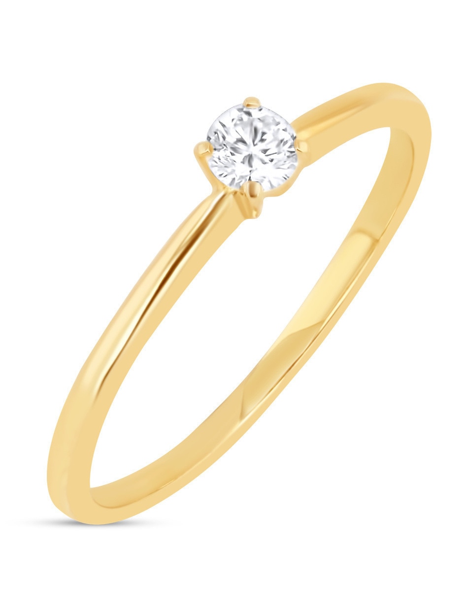 Solitario de oro amarillo 14 k taza diamante 2