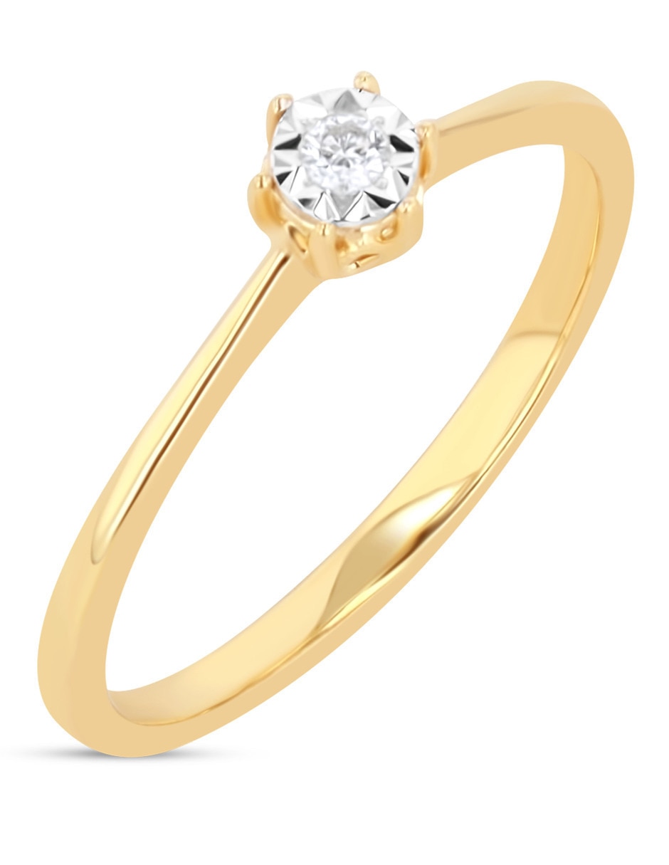 Solitario de oro 14 k diamante 5