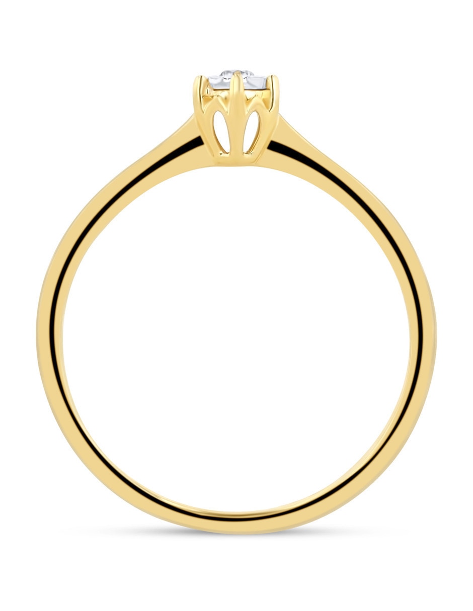 Solitario de oro 14 k diamante