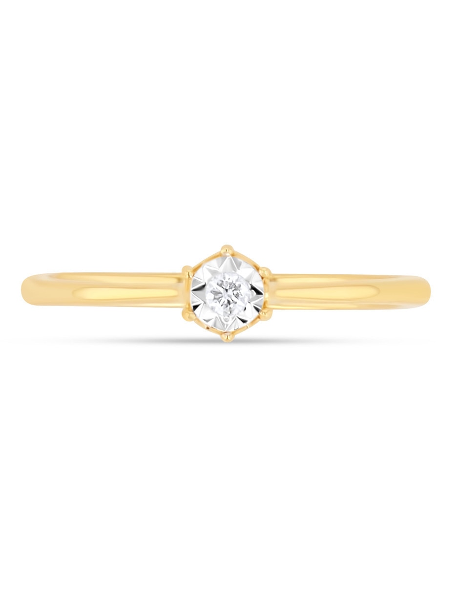 Solitario de oro 14 k diamante