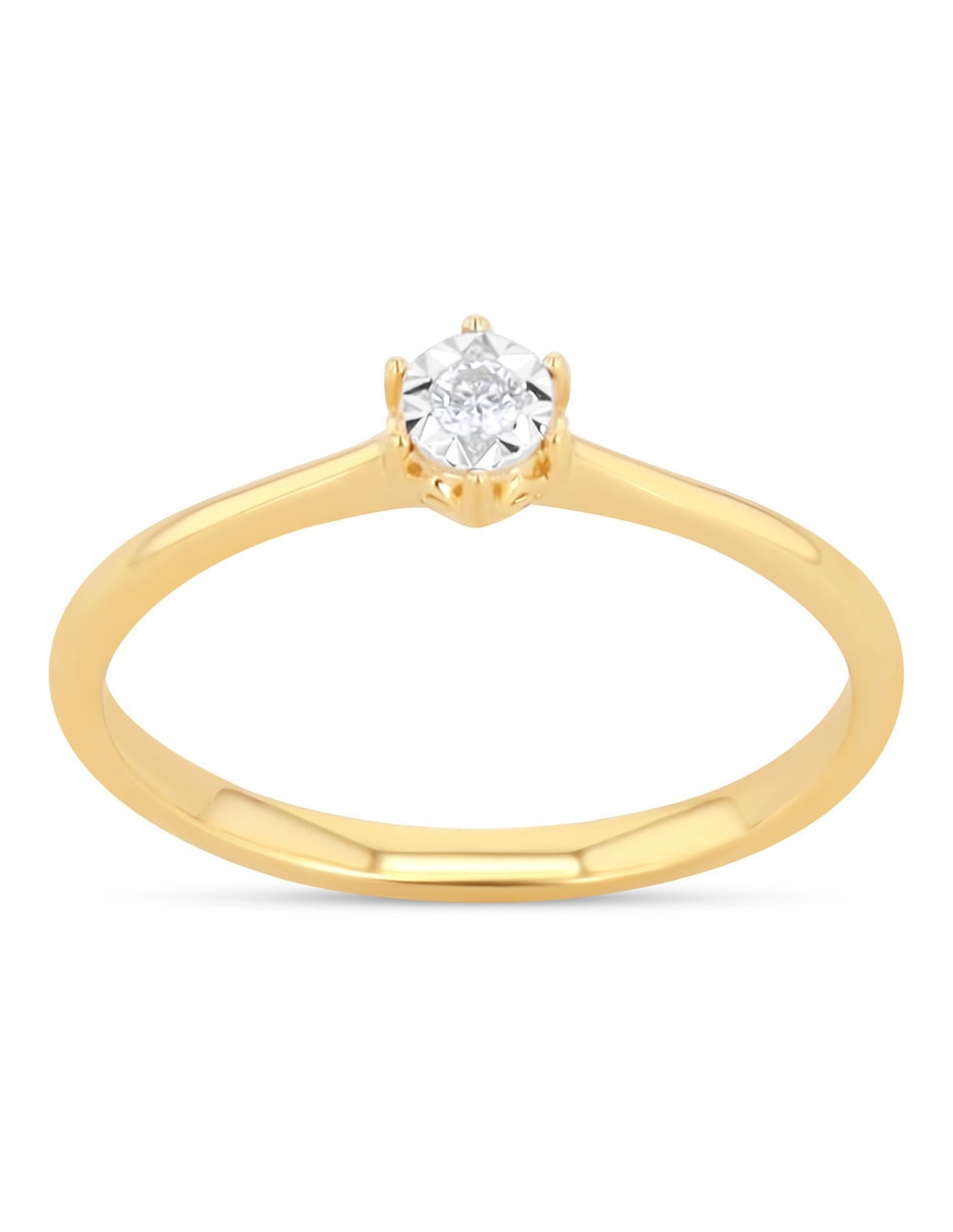 Solitario de oro 14 k diamante