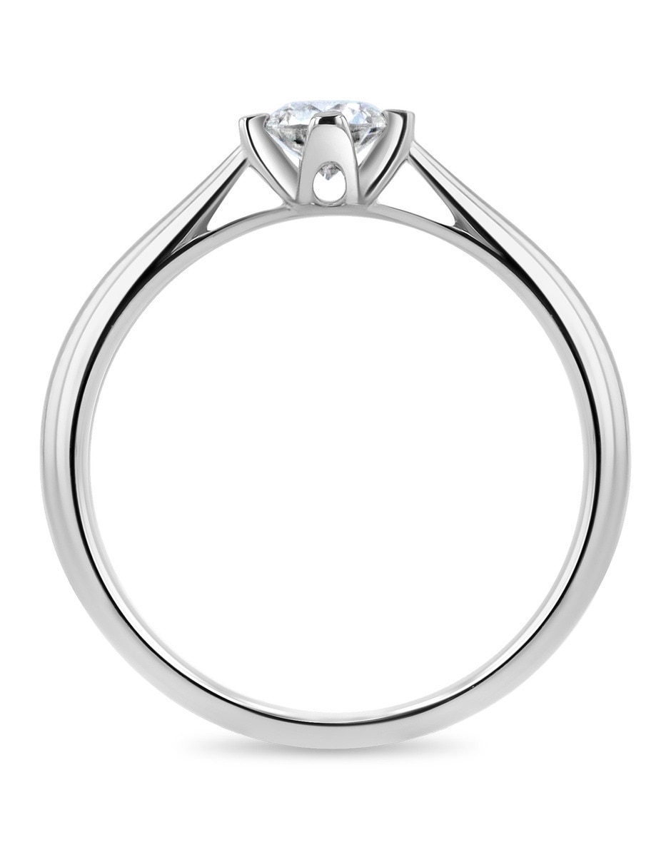 Solitario de oro blanco 14 k diamante
