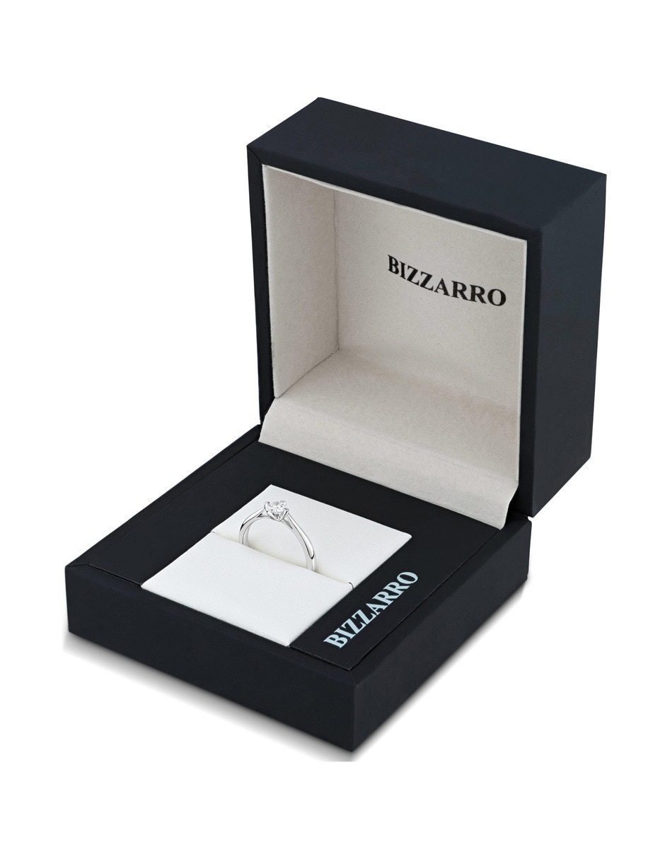 Solitario de oro blanco 14 k diamante