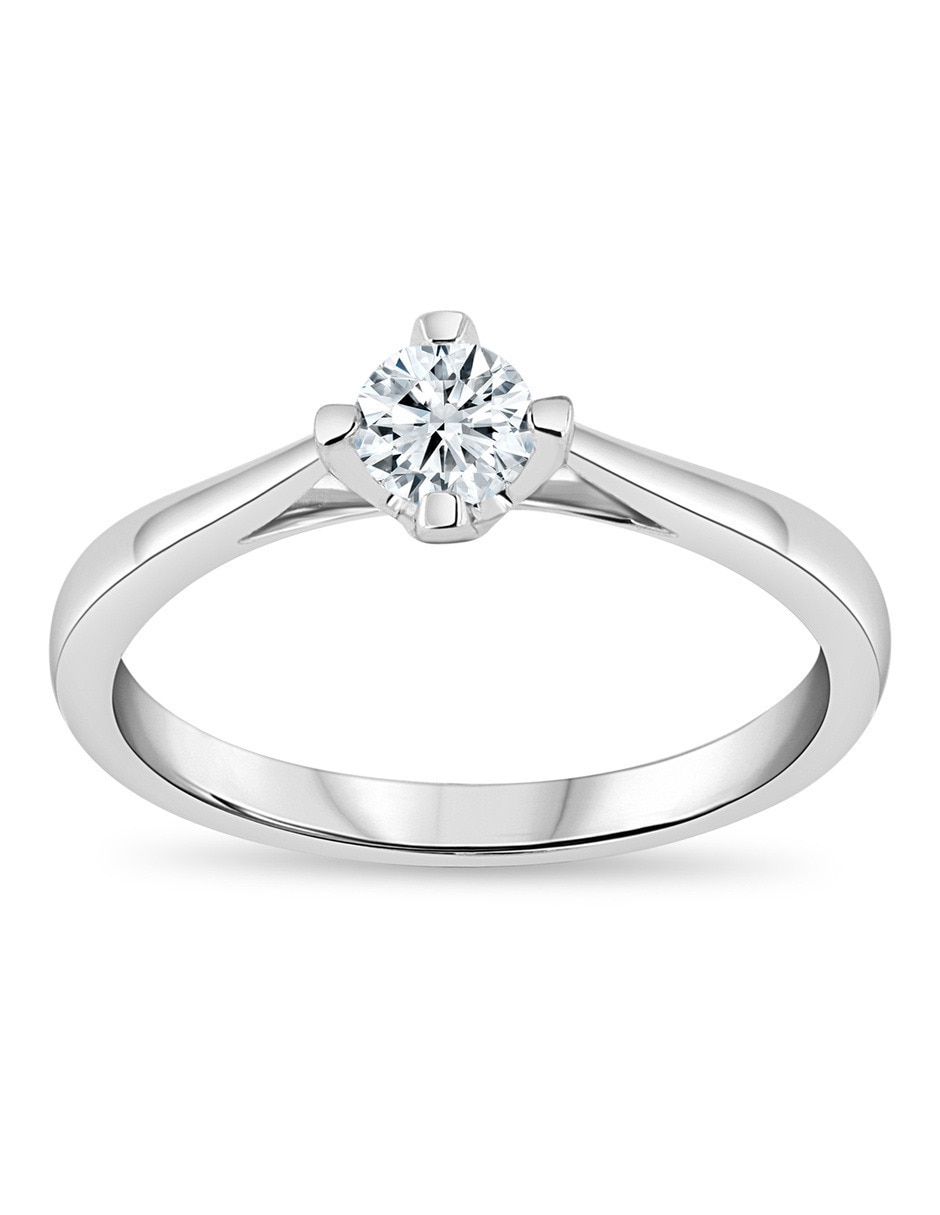 Solitario de oro blanco 14 k diamante Solitario de oro blanco 14 k diamante