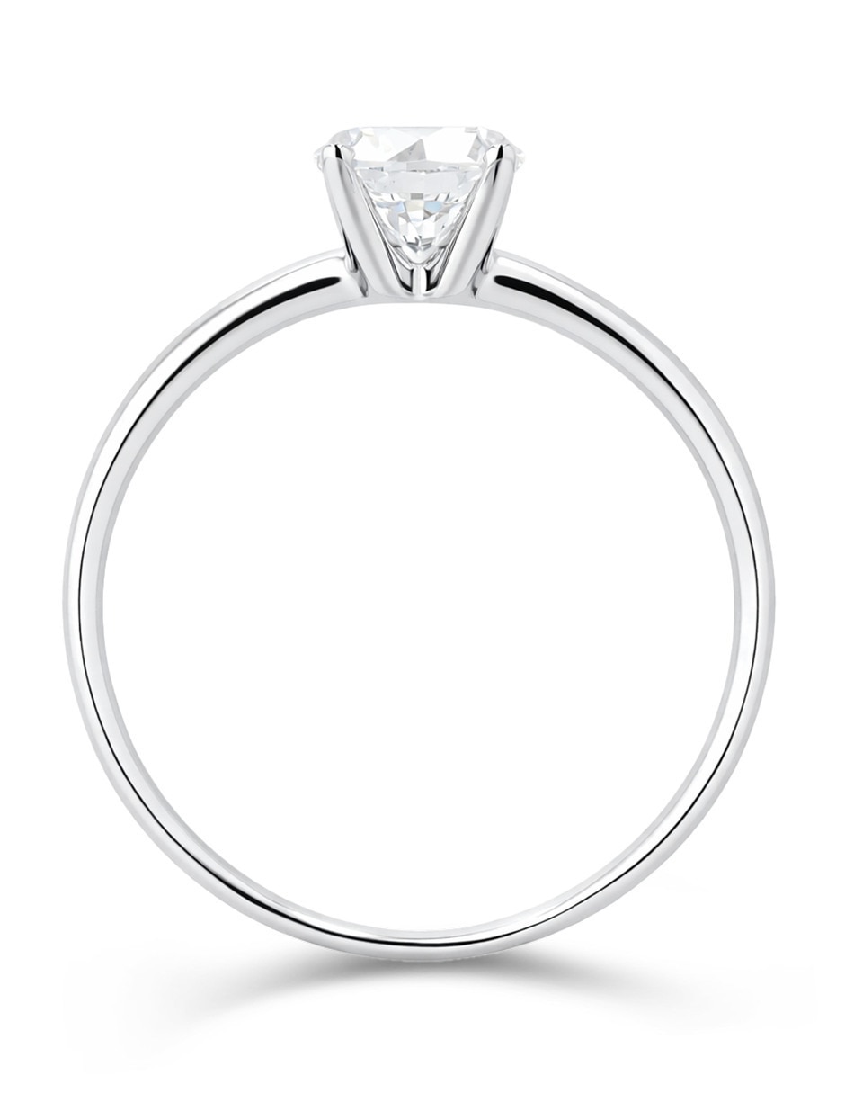 Solitario de oro blanco 14 k joyerías bizzarro taza diamante