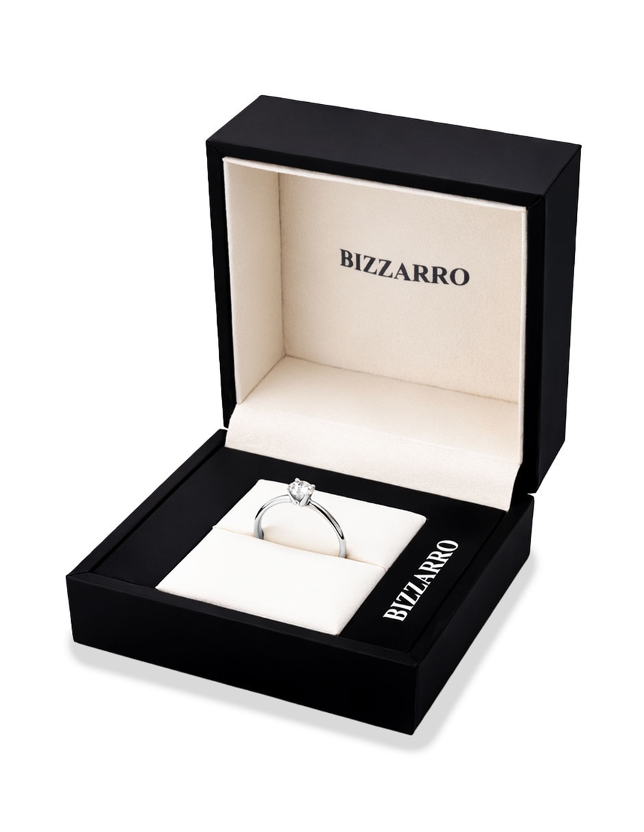 Solitario de oro blanco 14 k joyerías bizzarro taza diamante