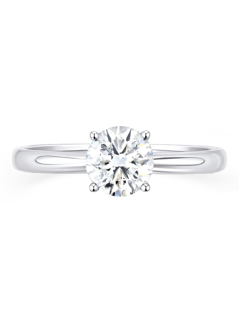 Solitario de oro blanco 14 k joyerías bizzarro taza diamante