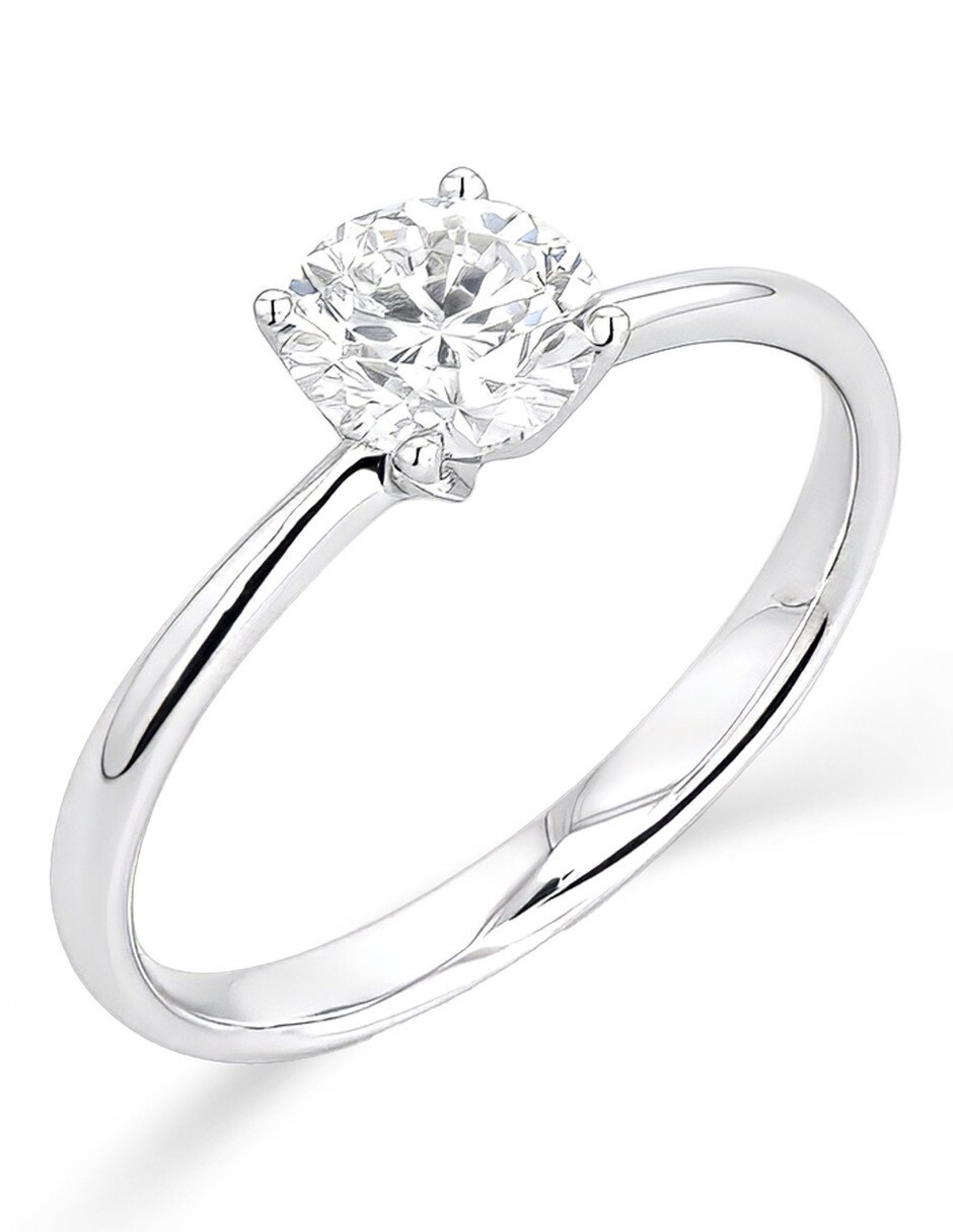 Solitario de oro blanco 14 k diamante 2
