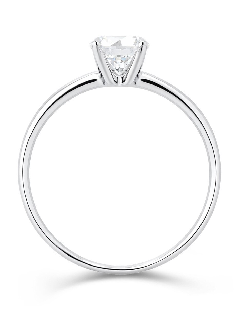 Solitario de oro blanco 14 k diamante 3