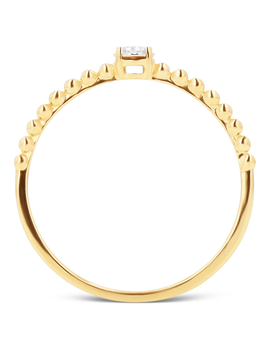 Solitario de oro amarillo 14 k joyerías bizzarro taza diamante