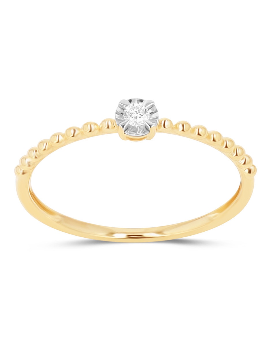 Solitario de oro amarillo 14 k taza diamante