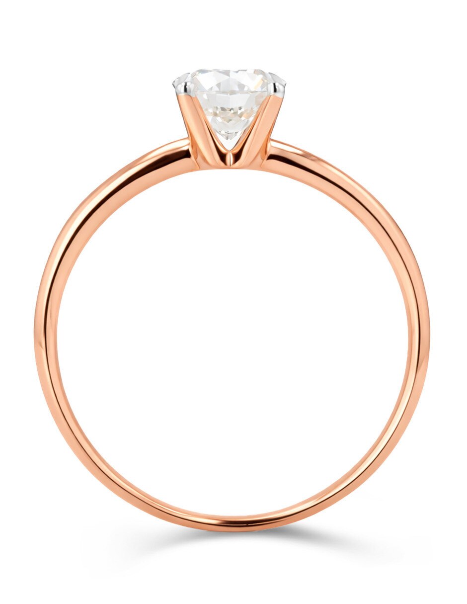 Solitario de oro rosa 14 k diamante 3