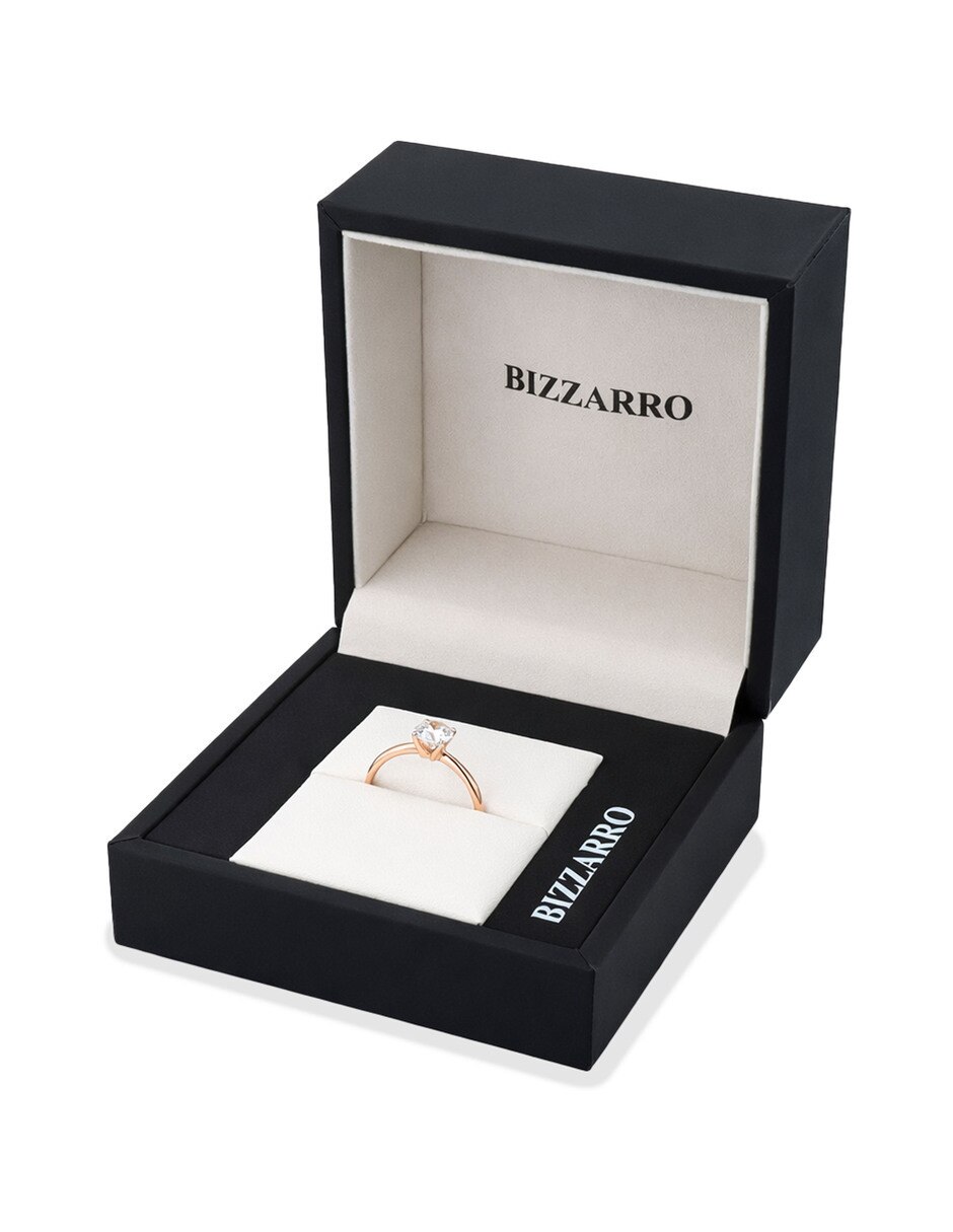 Solitario de oro rosa 14 k diamante 4