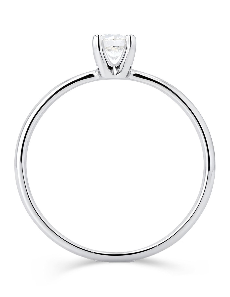 Solitario de oro blanco 14 k joyerías bizzarro taza diamante