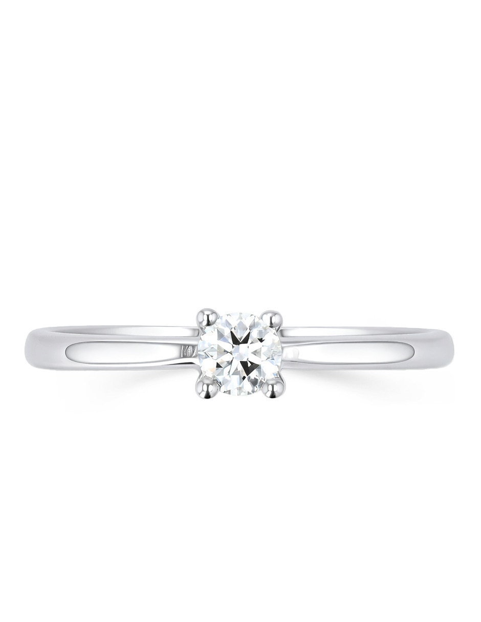 Solitario de oro blanco 14 k joyerías bizzarro taza diamante