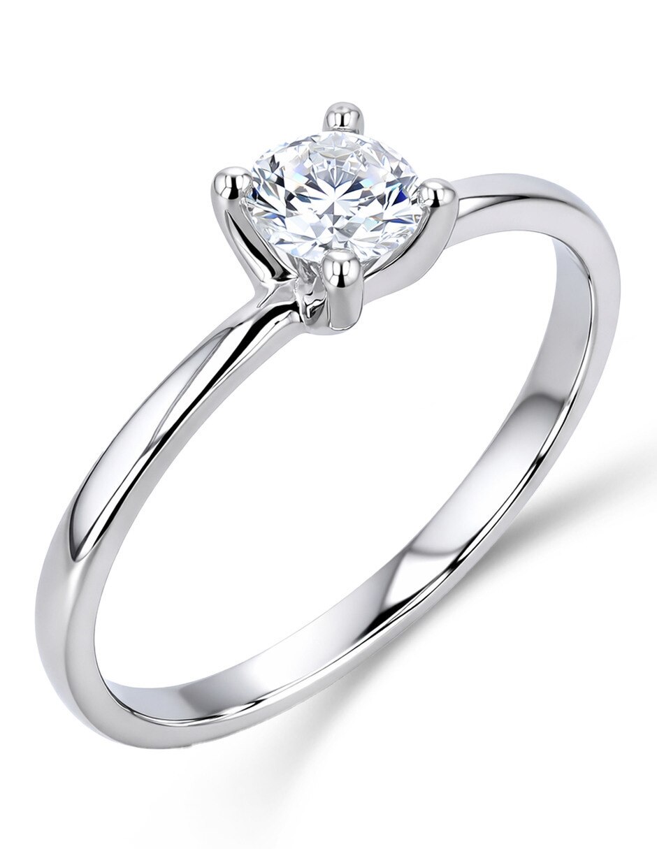 Solitario de oro blanco 14 k diamante 2