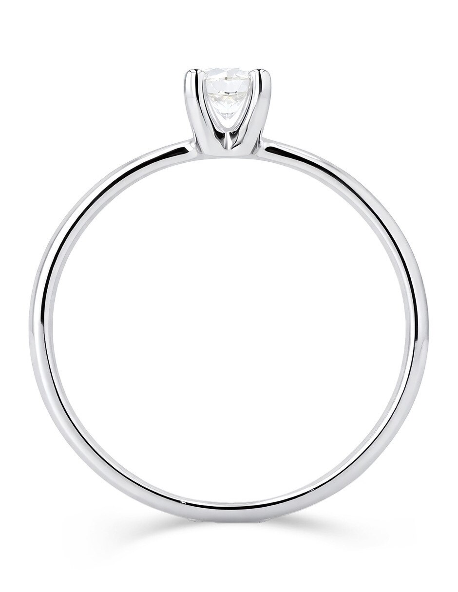 Solitario de oro blanco 14 k diamante 3