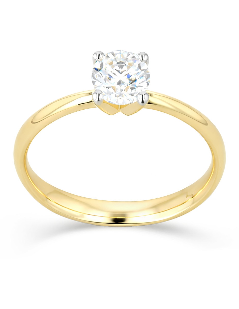 Solitario de oro amarillo 14 k taza diamante