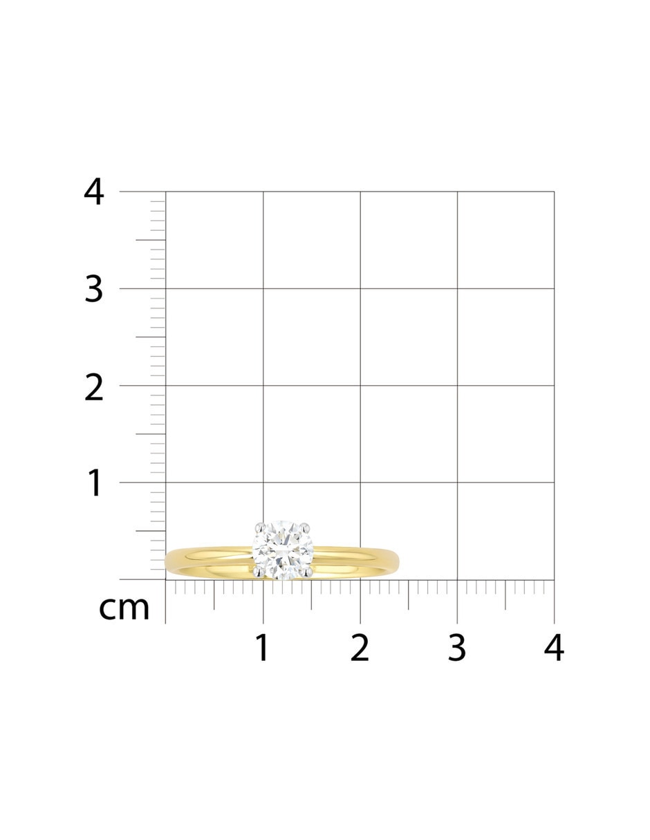 Solitario de oro amarillo 14 k joyerías bizzarro taza diamante
