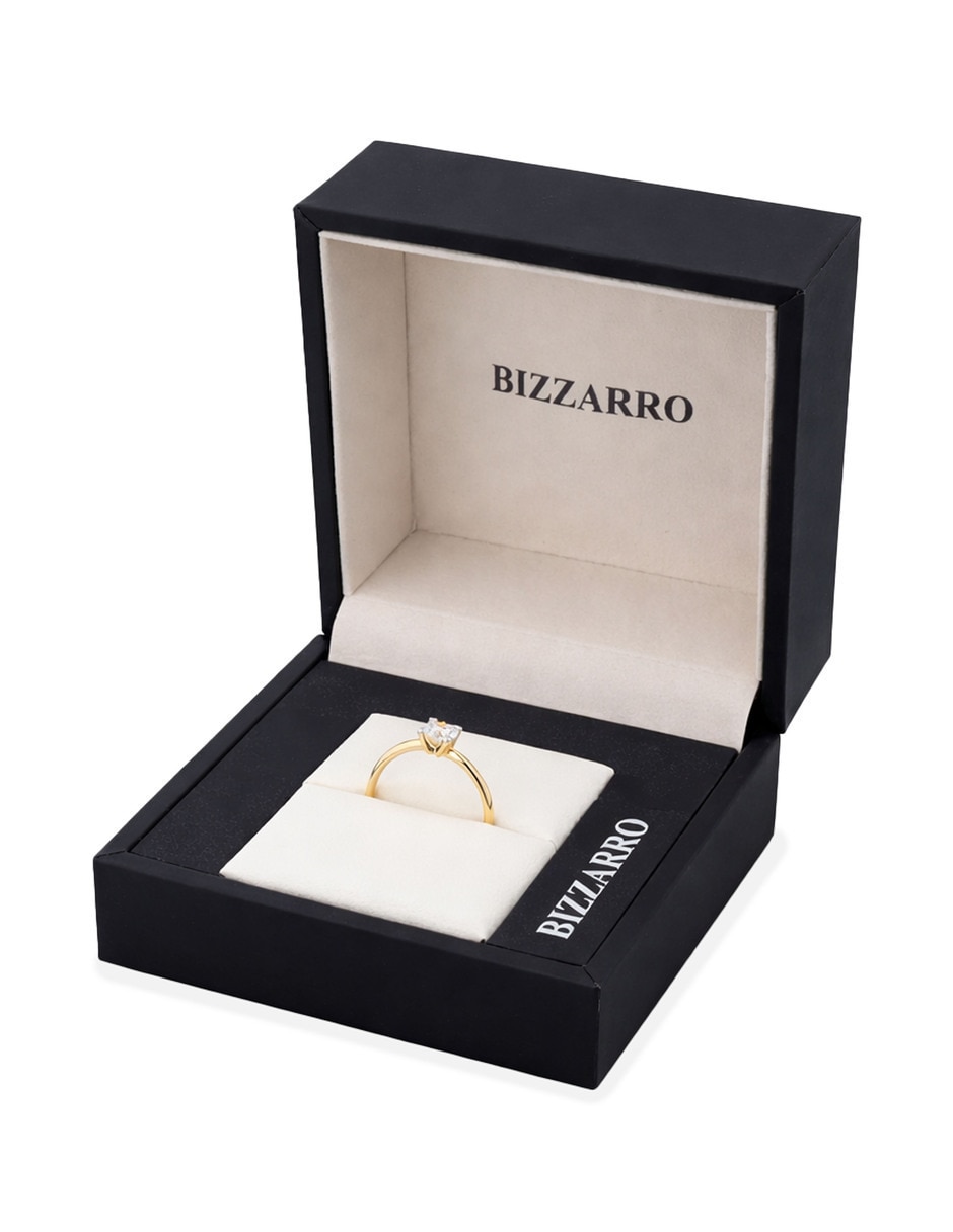 Solitario de oro amarillo 14 k joyerías bizzarro taza diamante