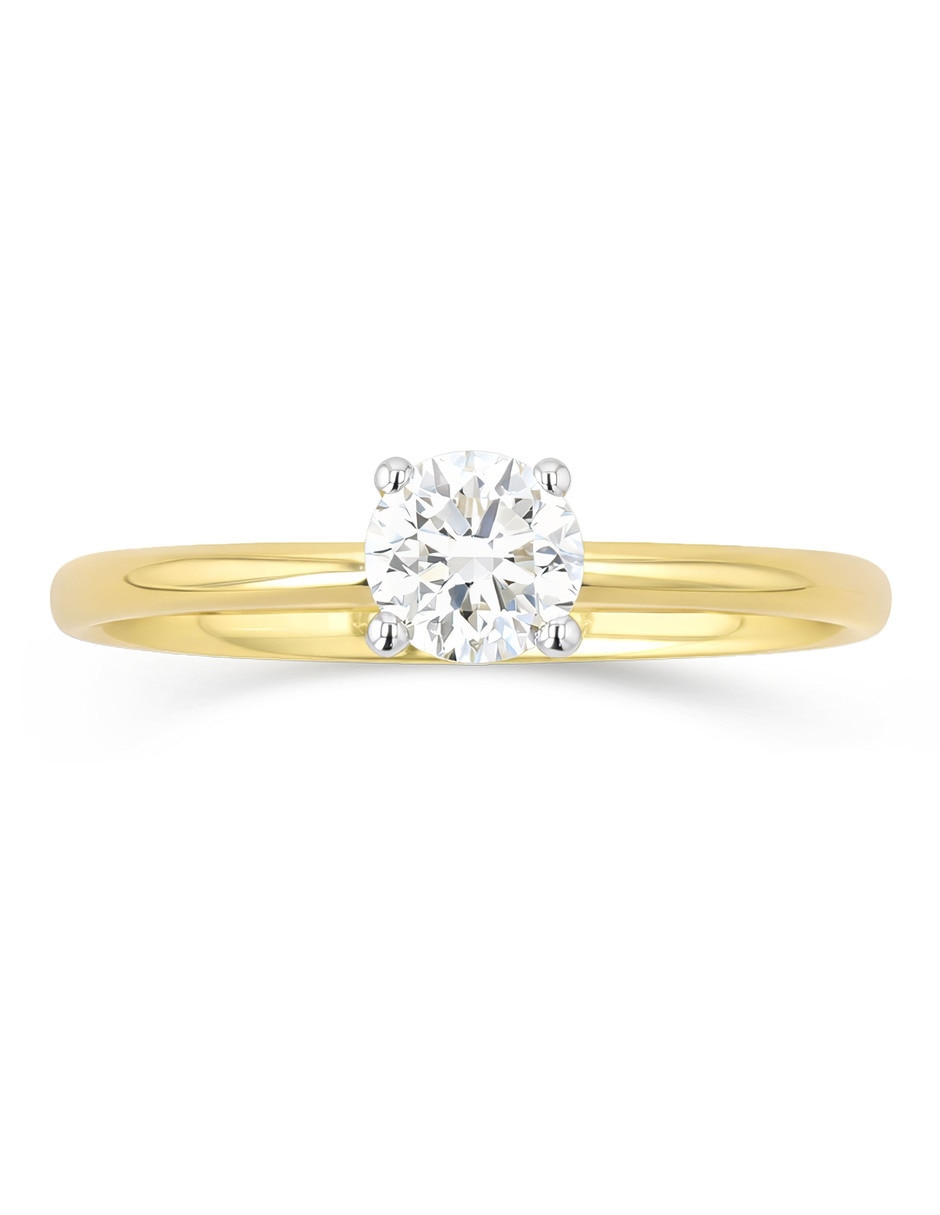 Solitario de oro amarillo 14 k joyerías bizzarro taza diamante