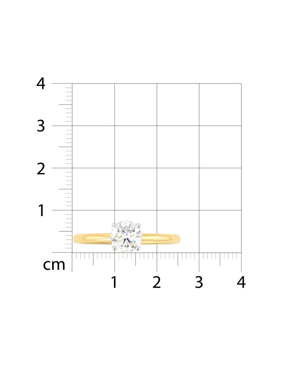 Solitario de oro amarillo 14 k joyerías bizzarro taza diamante