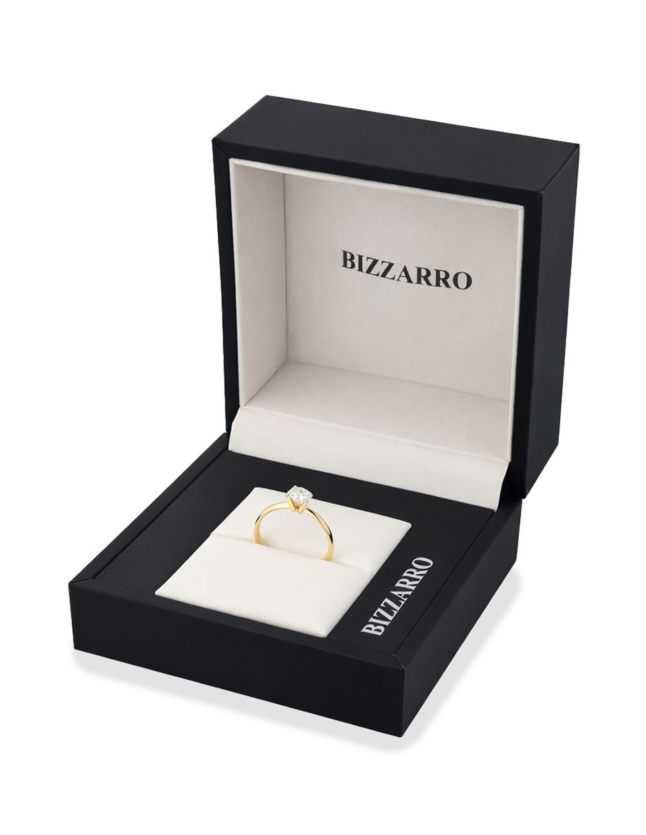 Solitario de oro amarillo 14 k joyerías bizzarro taza diamante