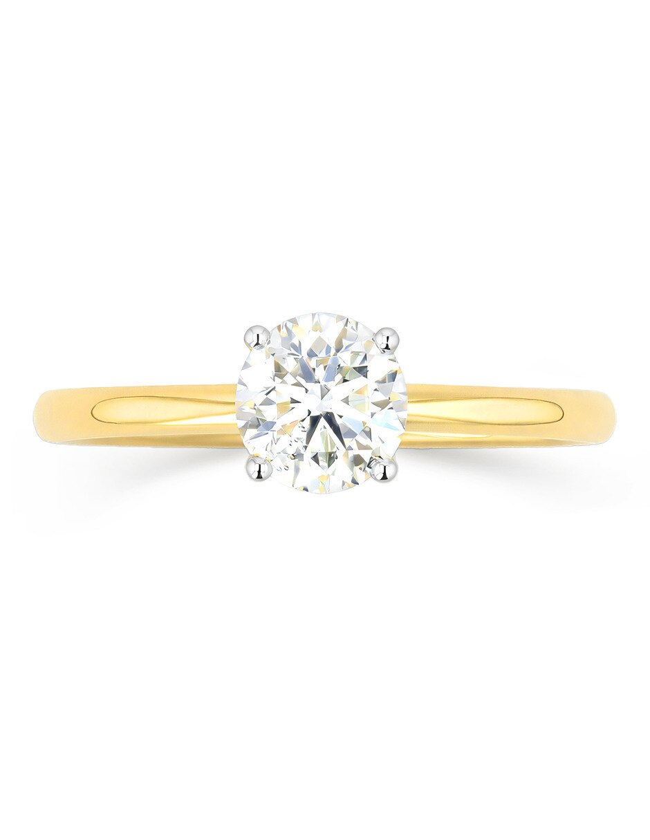 Solitario de oro 14 k diamante 5