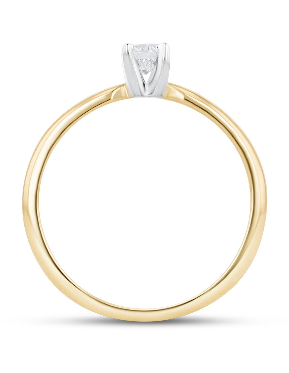 Solitario de oro amarillo 14 k joyerías bizzarro taza diamante