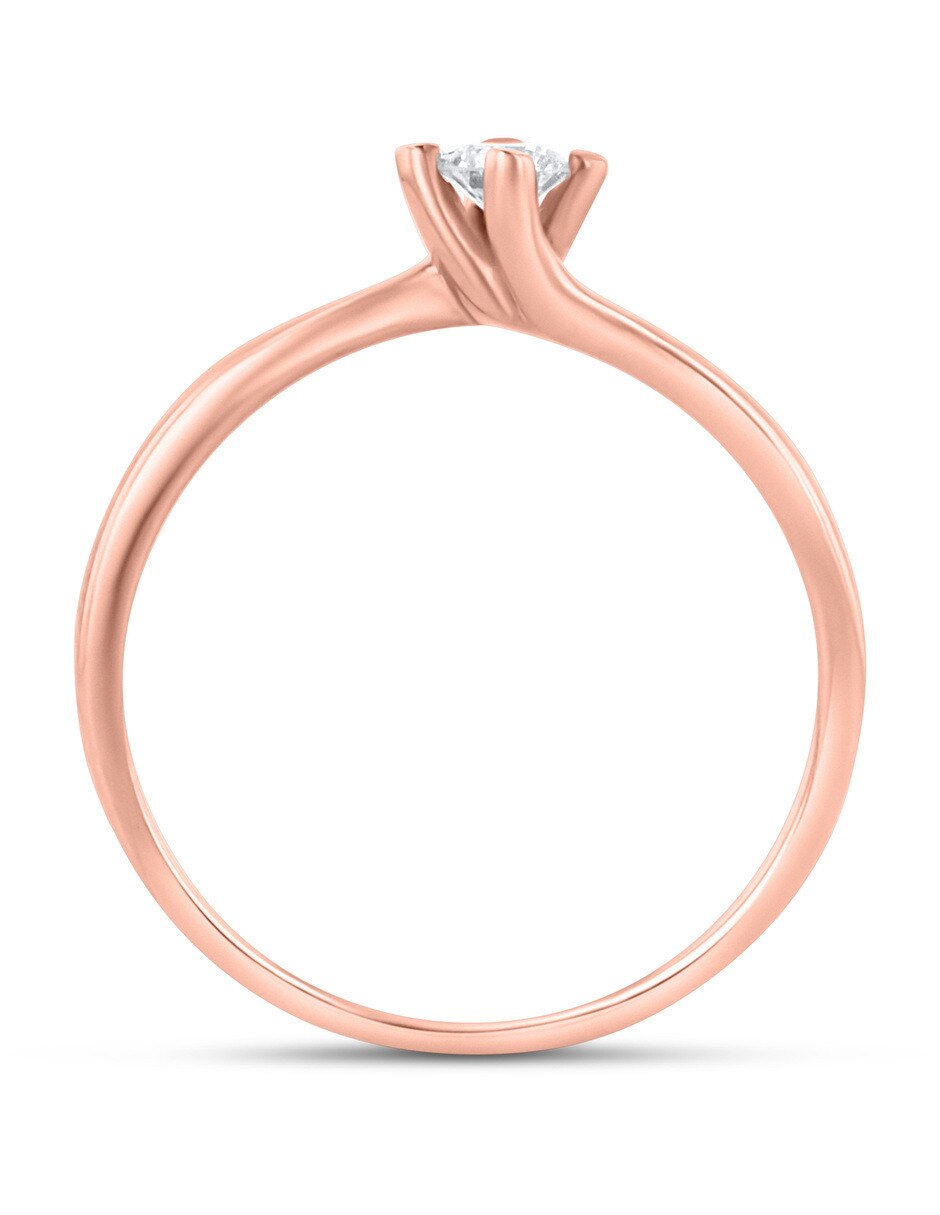 Solitario de oro rosa 14 k diamante 3