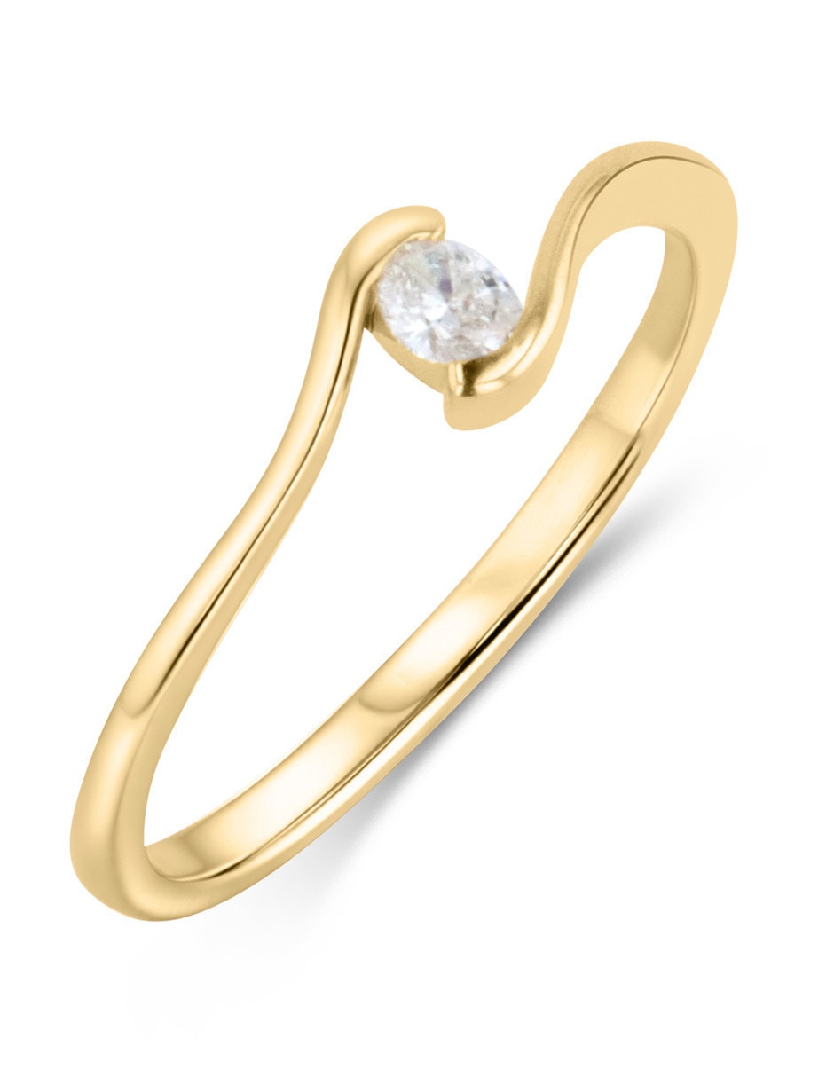 Solitario de oro 14 k diamante 5