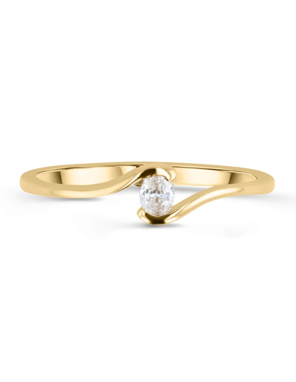 Solitario de oro 14 k diamante