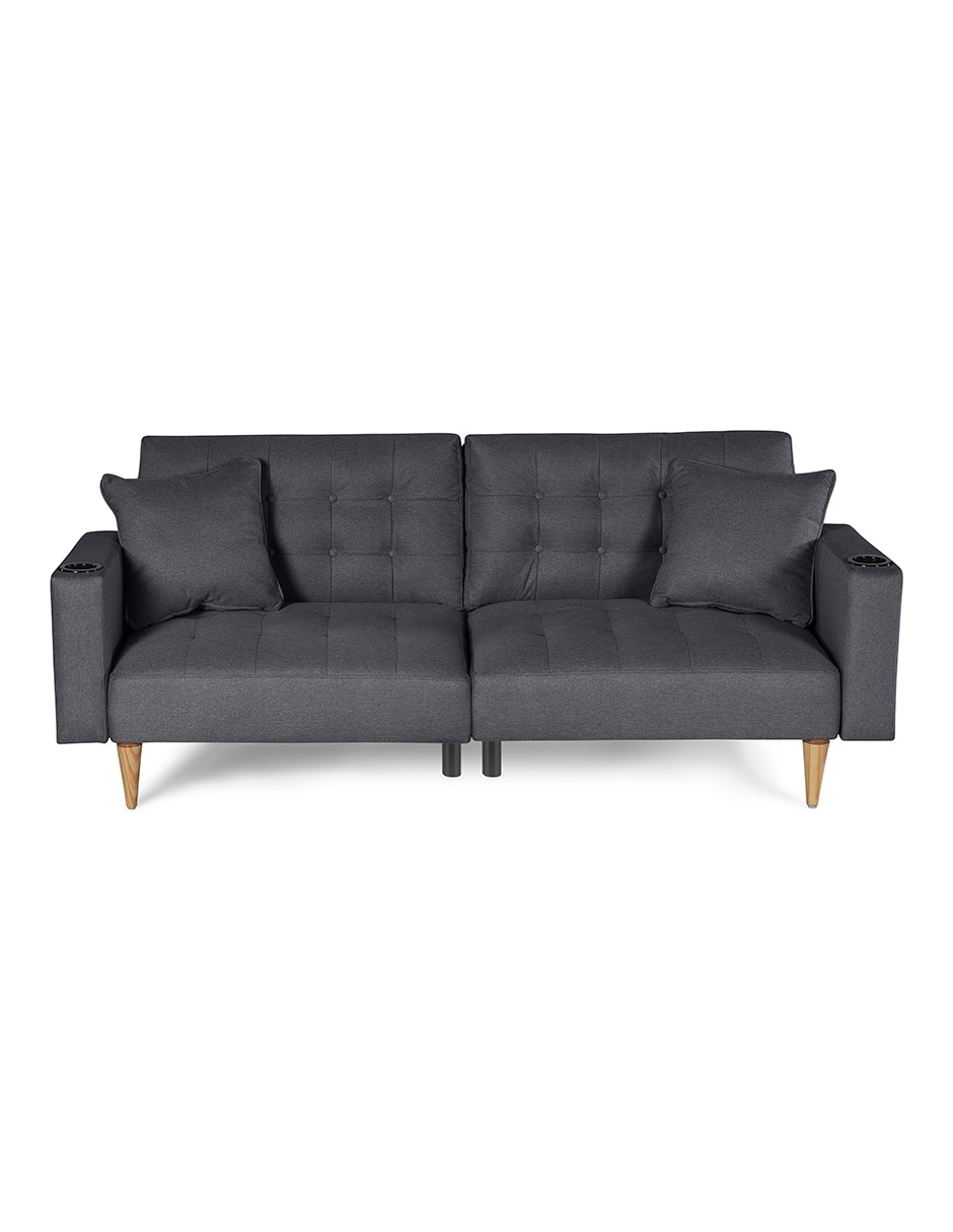 Sofá cama maxim con soft foam Makora de lino