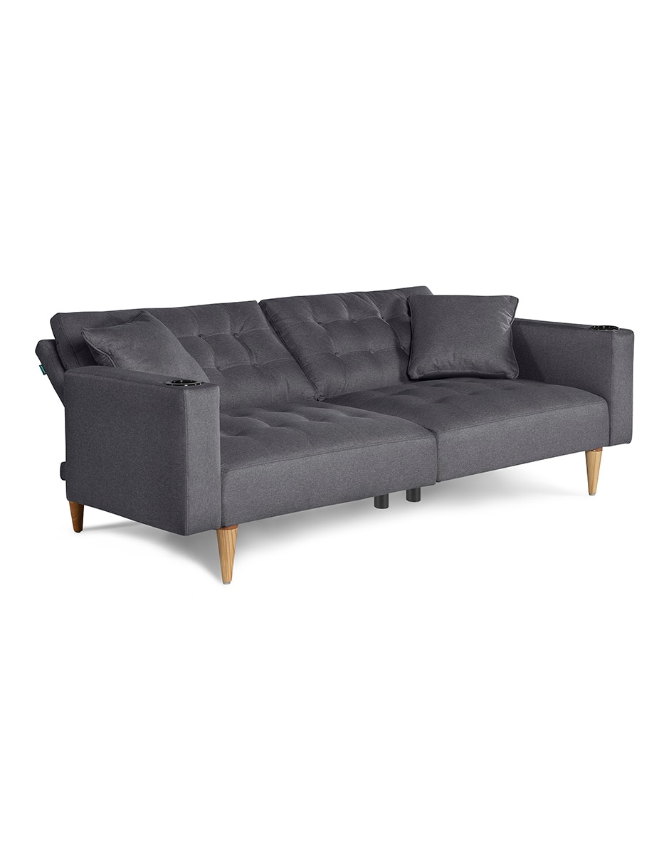 Sofá cama maxim con soft foam Makora de lino