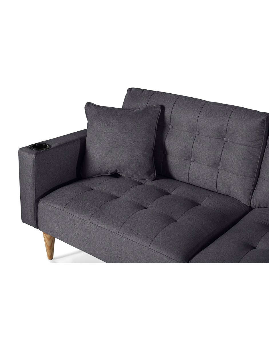 Sofá cama maxim con soft foam Makora de lino