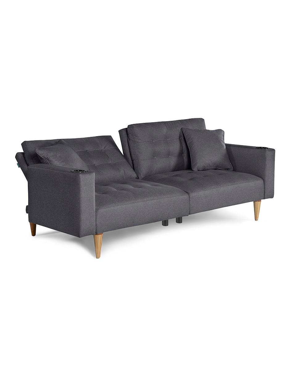 Sofá cama maxim con soft foam Makora de lino
