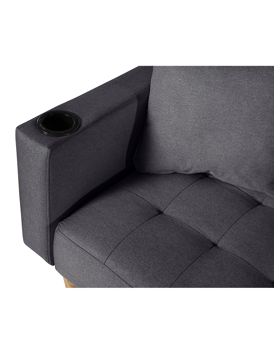 Sofá cama maxim con soft foam Makora de lino