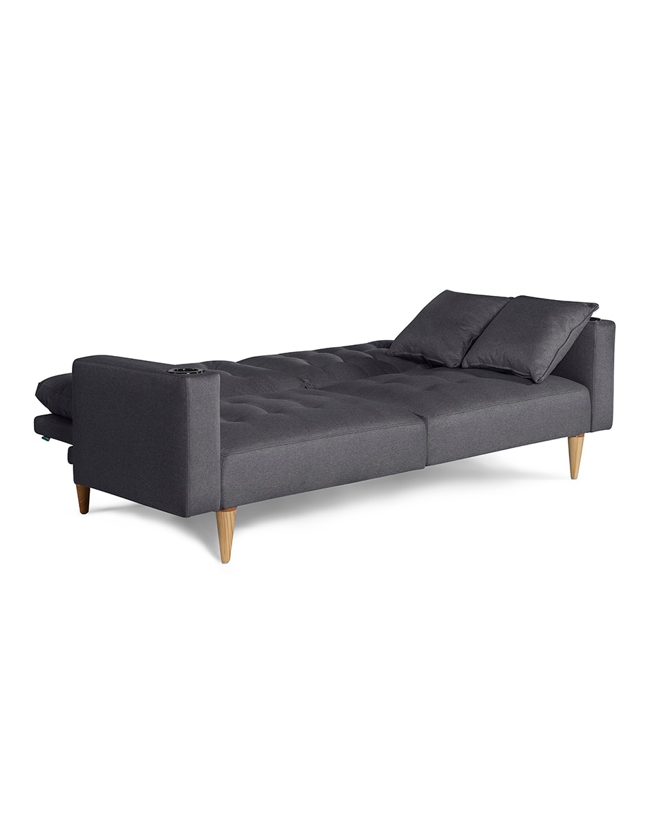 Sofá cama maxim con soft foam Makora de lino