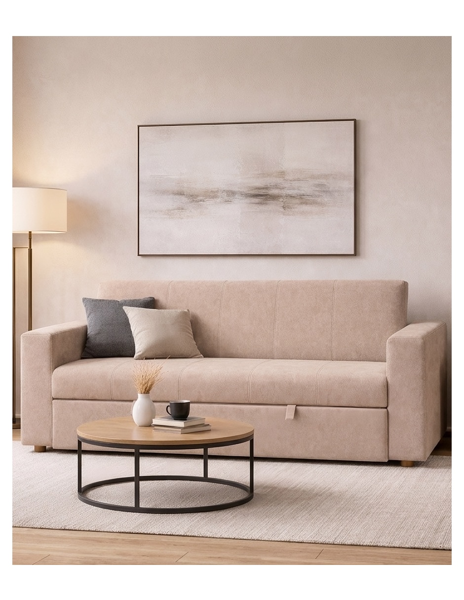 Sofá cama Ikasa Muebles de madera y tela