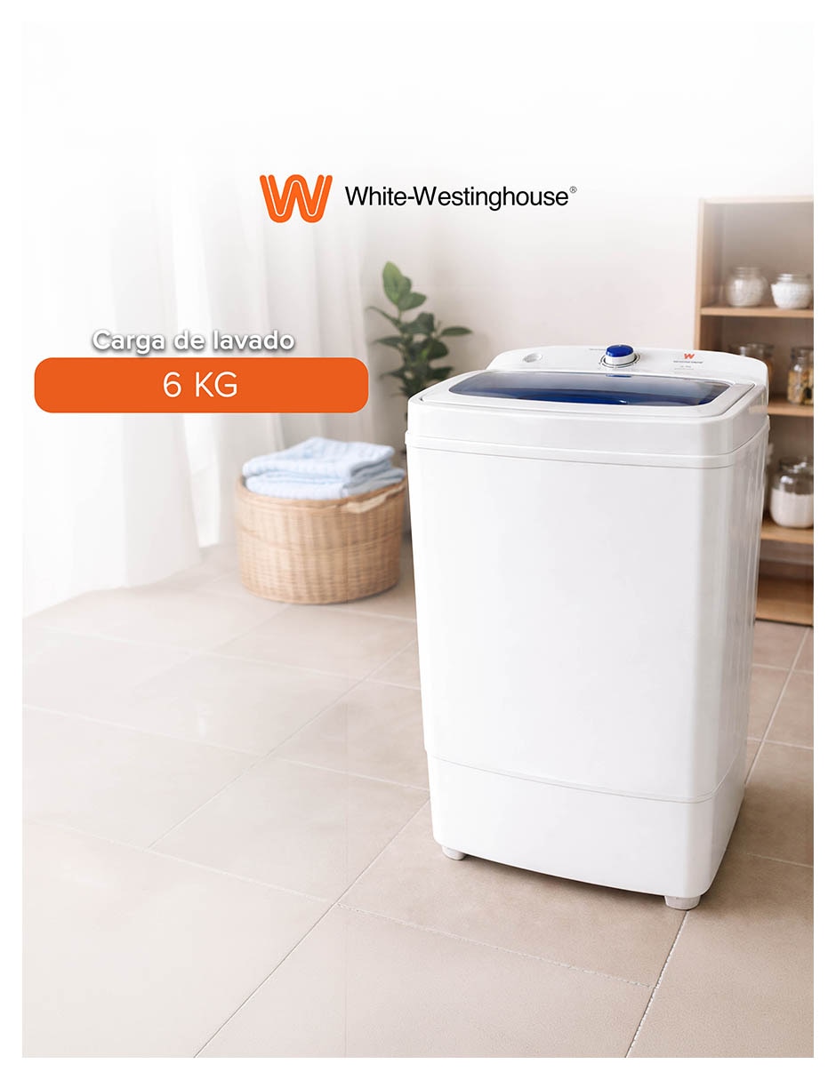 Secadora electrónica White Westinghouse de 6 kg con 5 ciclos WWCSD88SKB