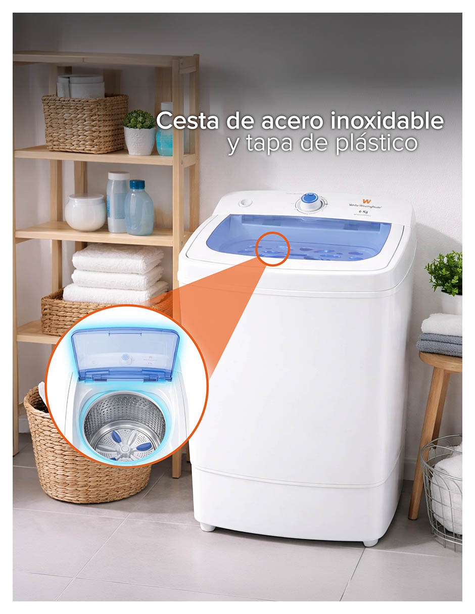 Secadora electrónica White Westinghouse de 6 kg con 5 ciclos WWCSD88SKB
