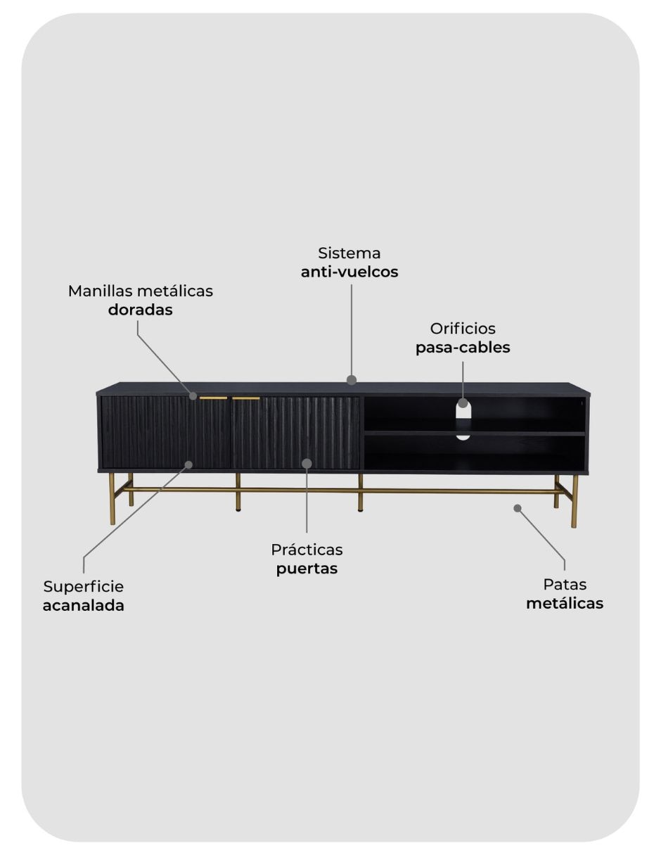 Mueble de tv línea armable New York Relan de MDF