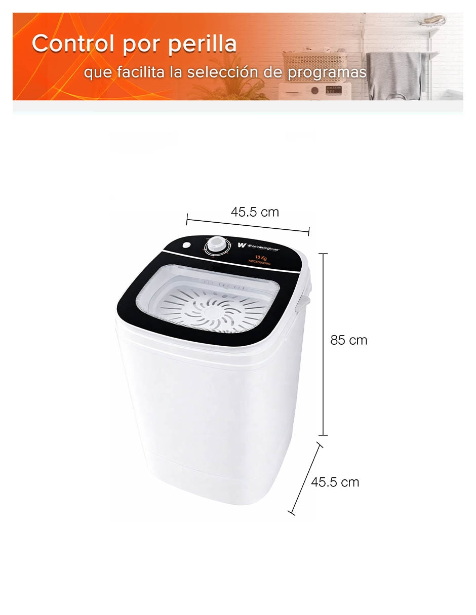 Secadora electrónica de 8 kg con 5 ciclos WWCSD1003MG 14