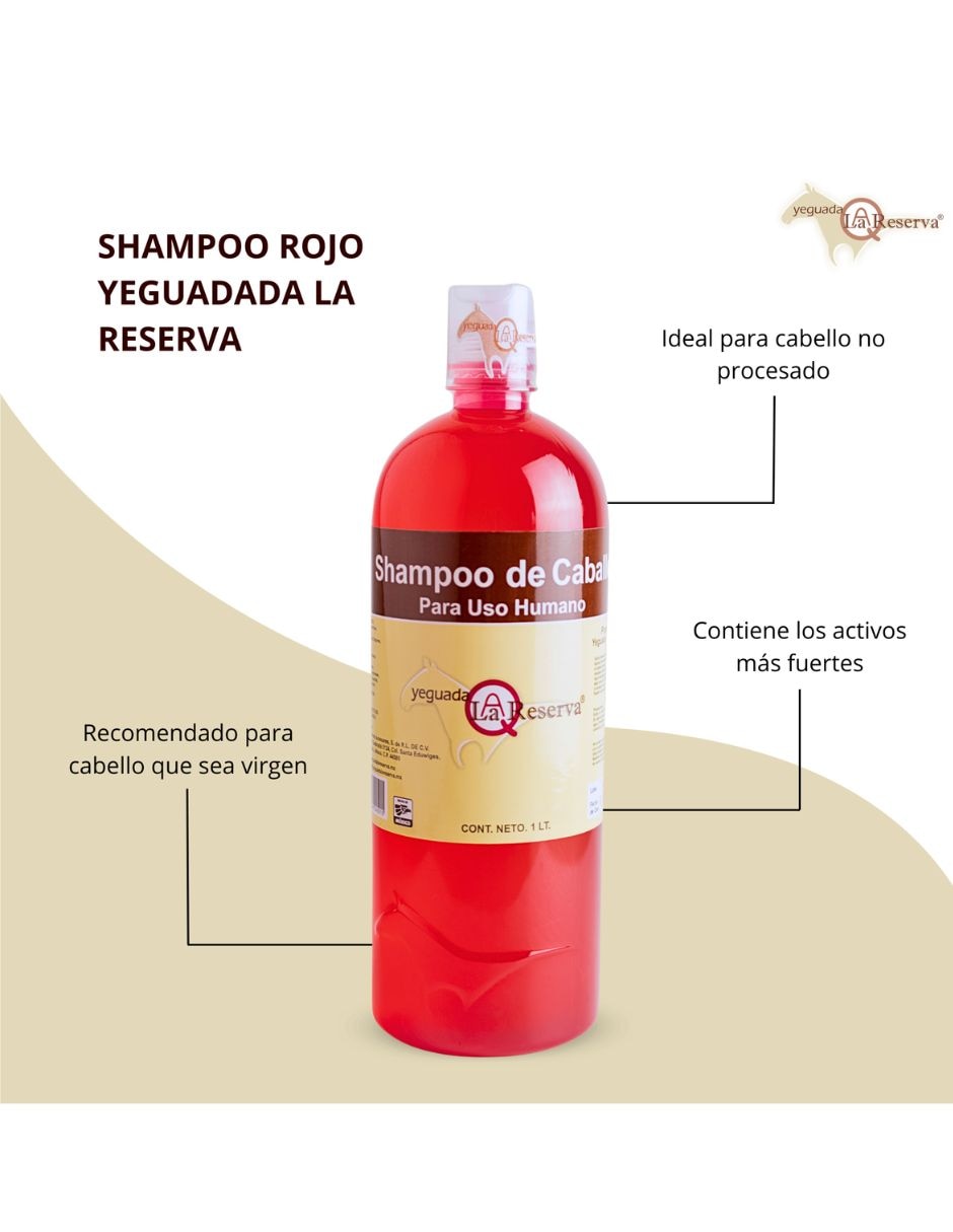 Shampoo anticaída para cabello todo tipo rojo yeguada la reserva caída del cabello