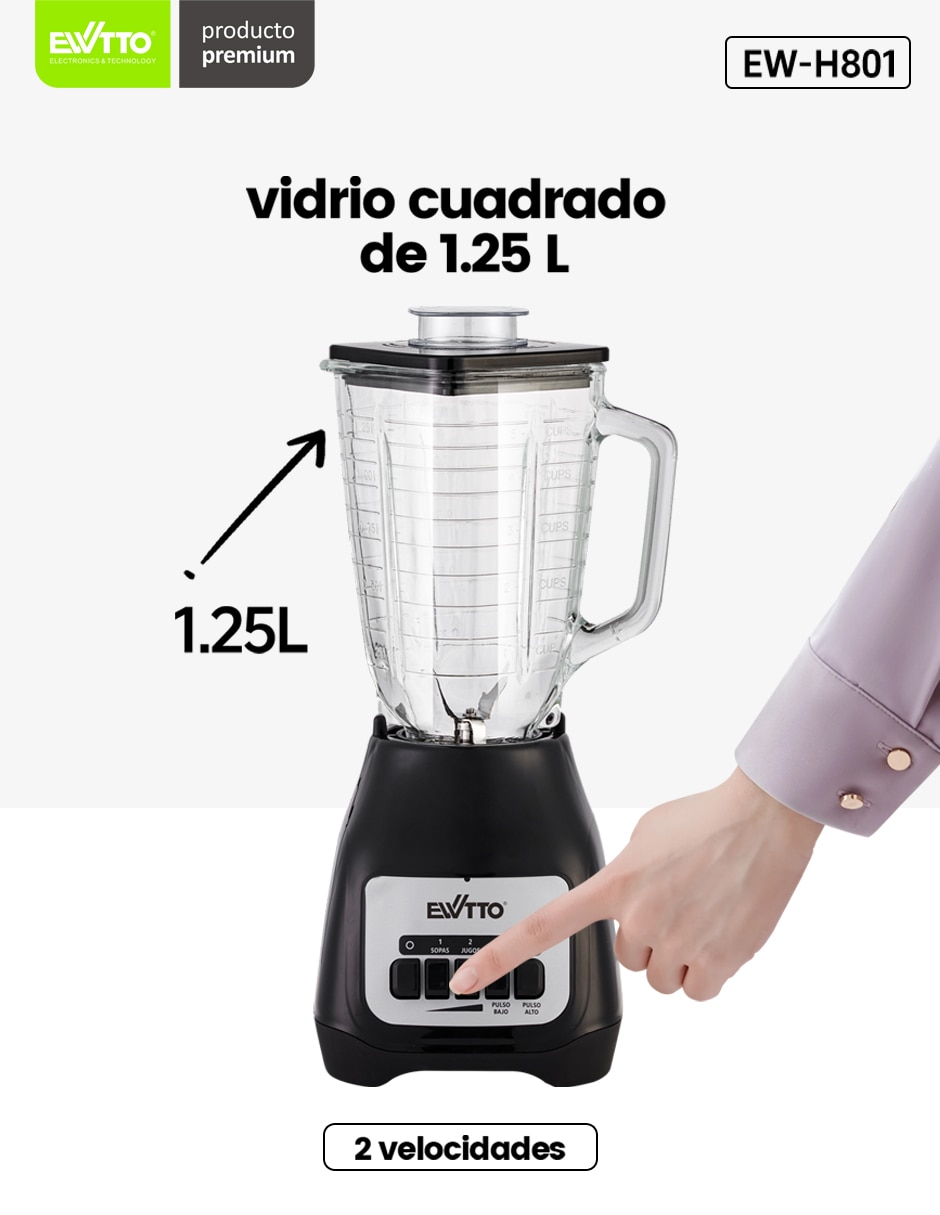 Licuadora Ewtto EW-H801 2 velocidades