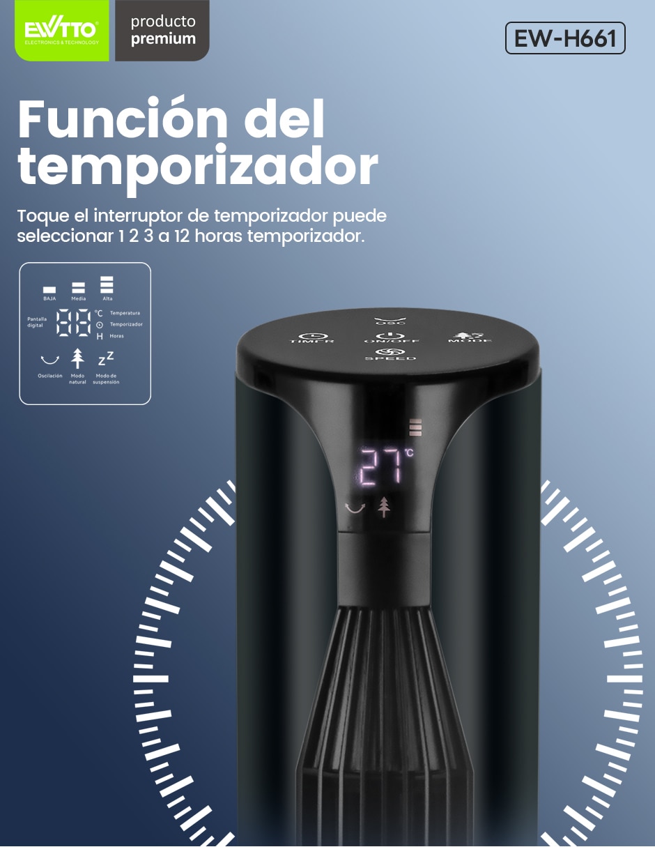 Set ventilador pedestal ewtto3 velocidades