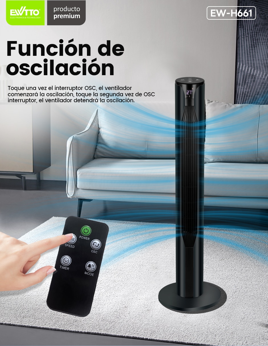 Set ventilador pedestal ewtto3 velocidades