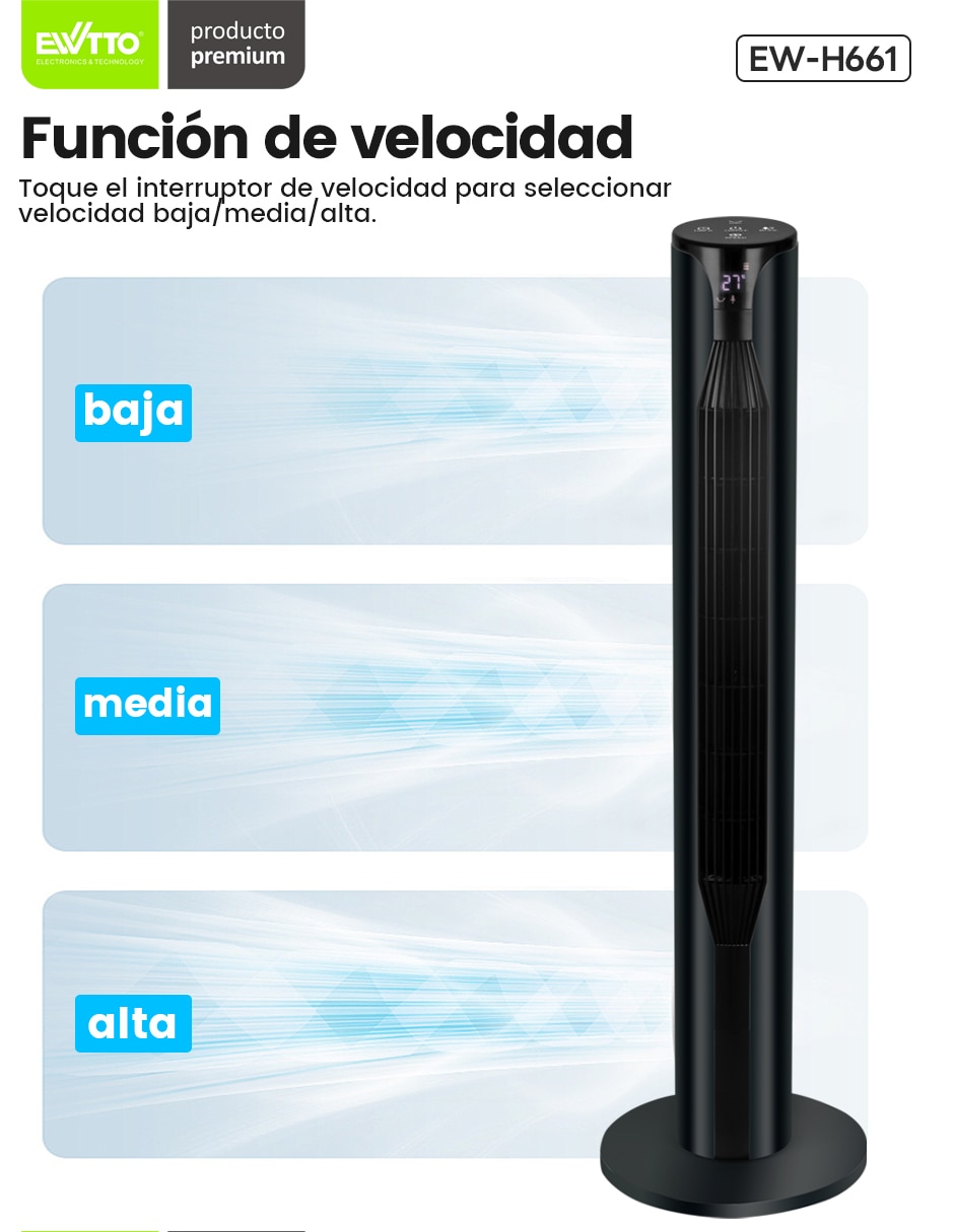 Set ventilador pedestal ewtto3 velocidades