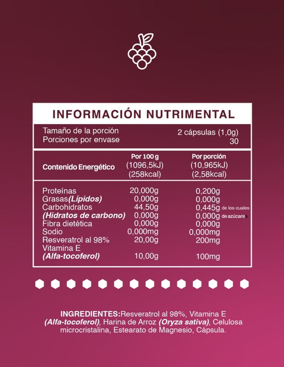 Resveratrol BDM LAB de 60 Cápsulas