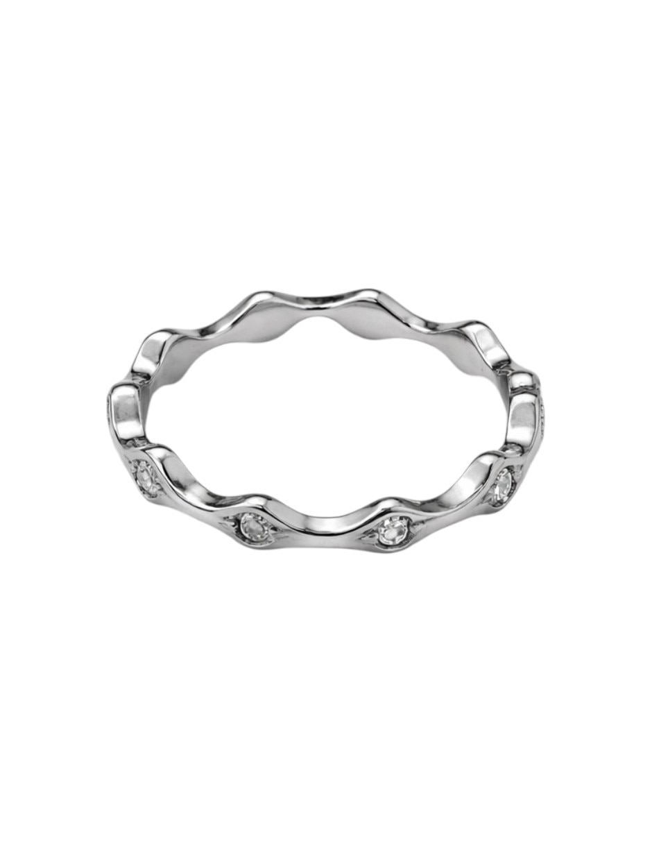 Anillo de rombo acabado baño de rodio 1